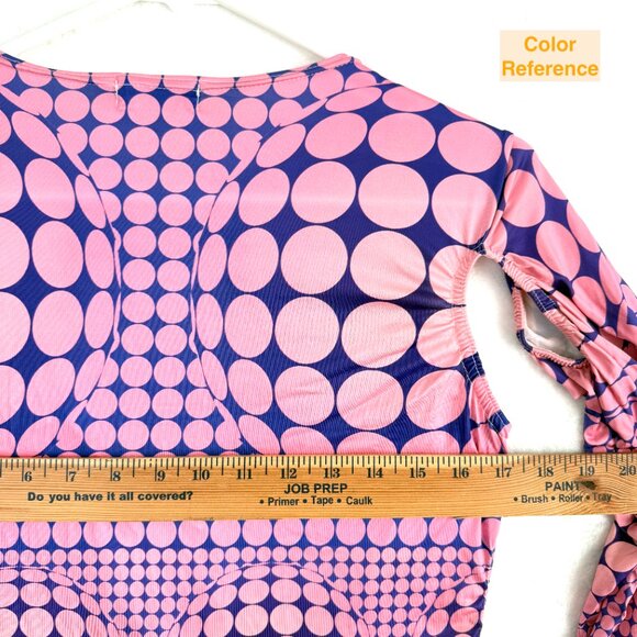 Pretty Little Thing Cut Out Bodycon Mini Dress Womens 12 Pink Purple Geometric - Picture 4 of 7